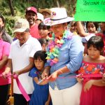 Inaugura Abelina López Rodríguez obra de pavimentación en el poblado Pueblo Madero