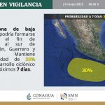 Informa Gobierno de Abelina López Rodríguez sobre zona con 30 por ciento de desarrollo ciclónico