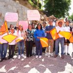 Entrega Abelina López Rodríguez primera etapa de barda de contención en Preparatoria Loma Larga