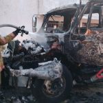 Sofocan Bomberos de Acapulco incendio de grúa en la colonia Arroyo Seco