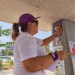 Instala Immujer códigos del Botón Morado en paradas de la Costera Miguel Alemán